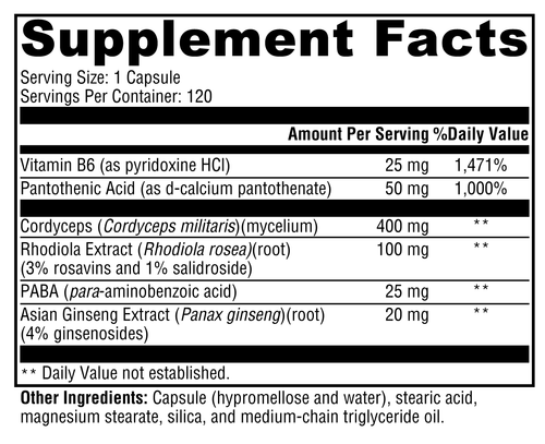 Adrenal Essence® 120 Capsules Supplement Facts