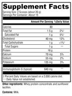 IgG Pure™ 15 Servings Supplement Facts